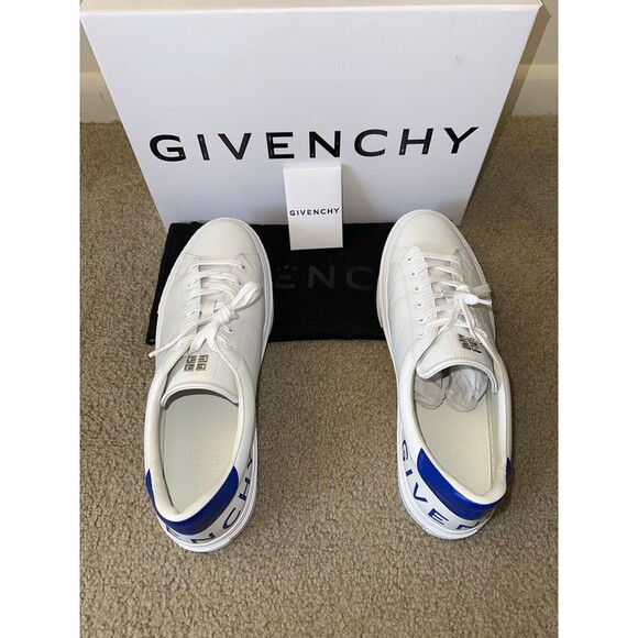 $675 Givenchy City Sport Rear Logo Print Sneakers - WHT/BLUE - 45/12 - NWB - Picture 6 of 8